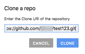 Incolla l'URL e il clone del repository.